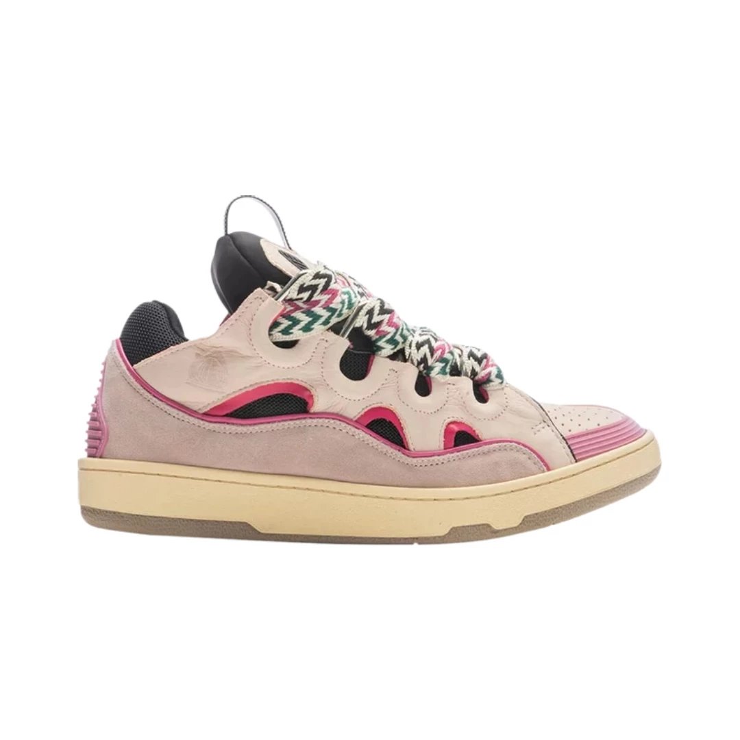 Lanvin Sneakers Curb low-top with oversized laces — Pink Black