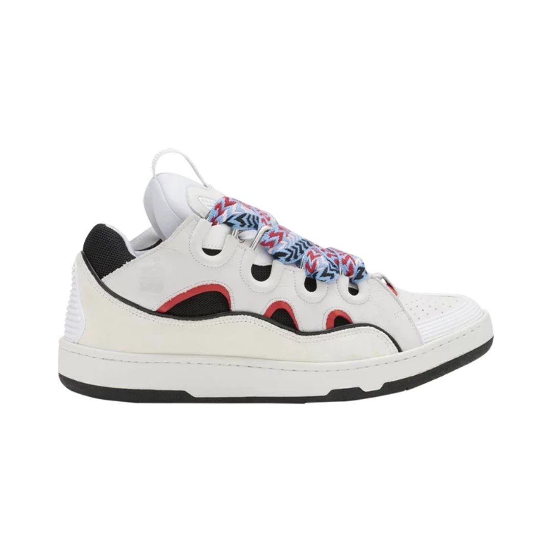 Lanvin Sneakers Curb low-top with oversized laces — Light Grey Blue
