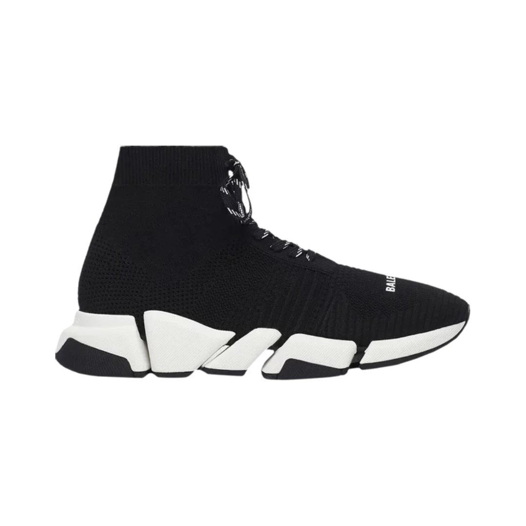 Black White Lace-Up