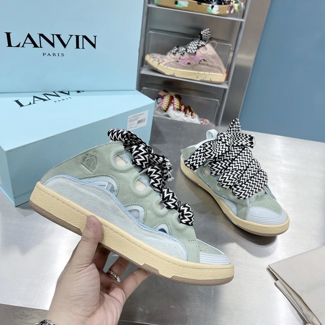Lanvin Sneakers Curb — Light Green Blue Half-Slip