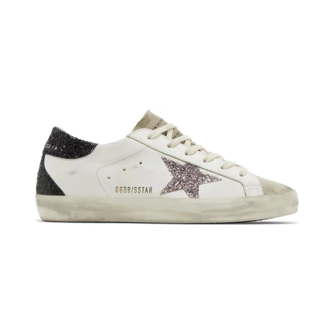 Golden Goose Sneakers Super-Star low-top star — White Mauve Pink Glitter