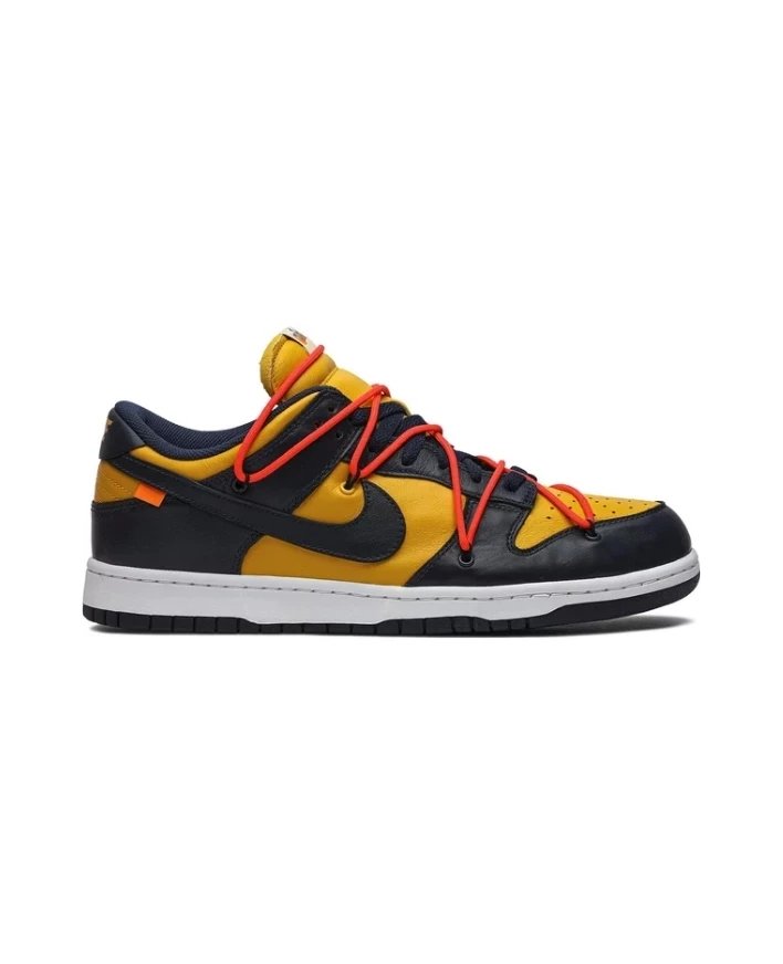 Nike Sneakers Dunk Low x Off-White with exposed lace overlay — University Gold