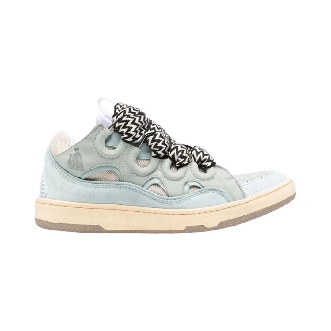 Lanvin Sneakers Curb low-top with oversized laces — Light Blue