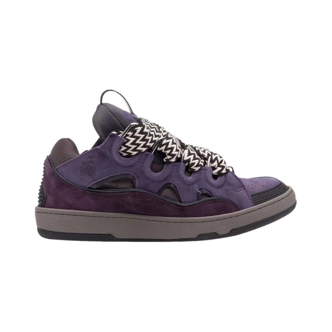 Lanvin Sneakers Curb low-top with oversized laces — Grape (custom color matching does not return or change)