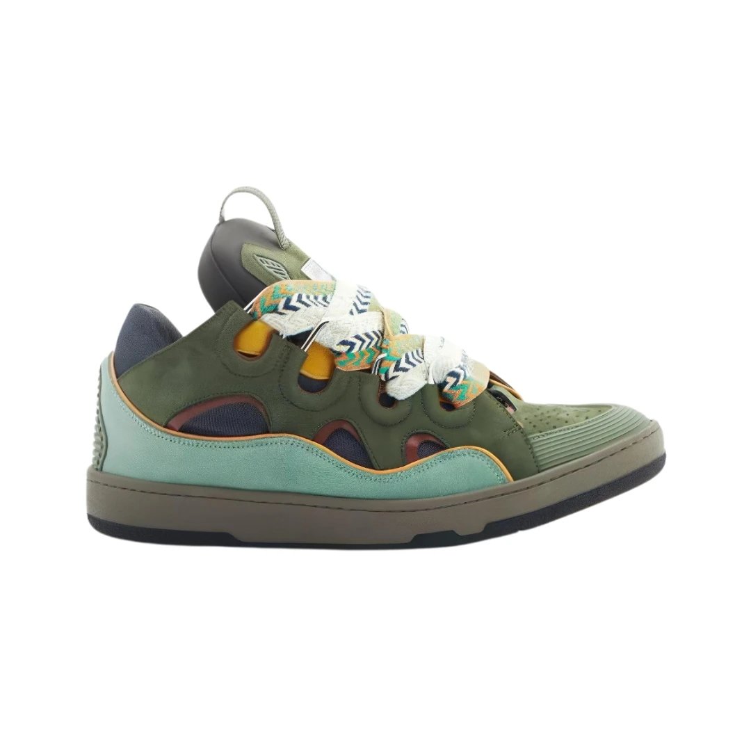 Lanvin Sneakers Curb — Green Patchwork
