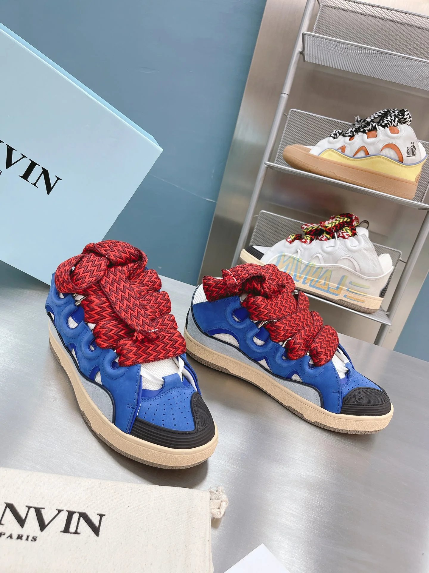 Lanvin Sneakers Curb — Blue Twin Gum