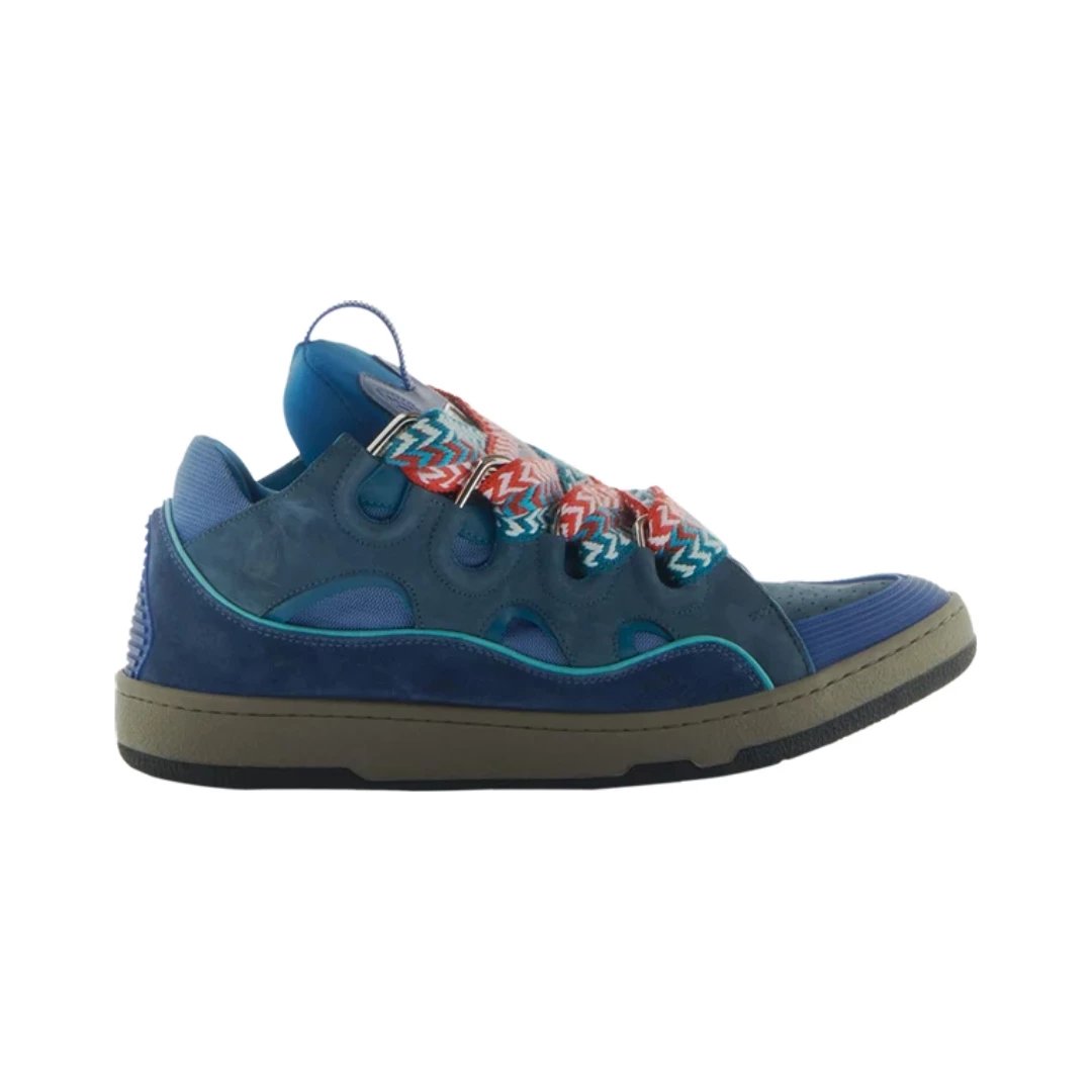 Lanvin Sneakers Curb low-top with oversized laces — Taurus Blue