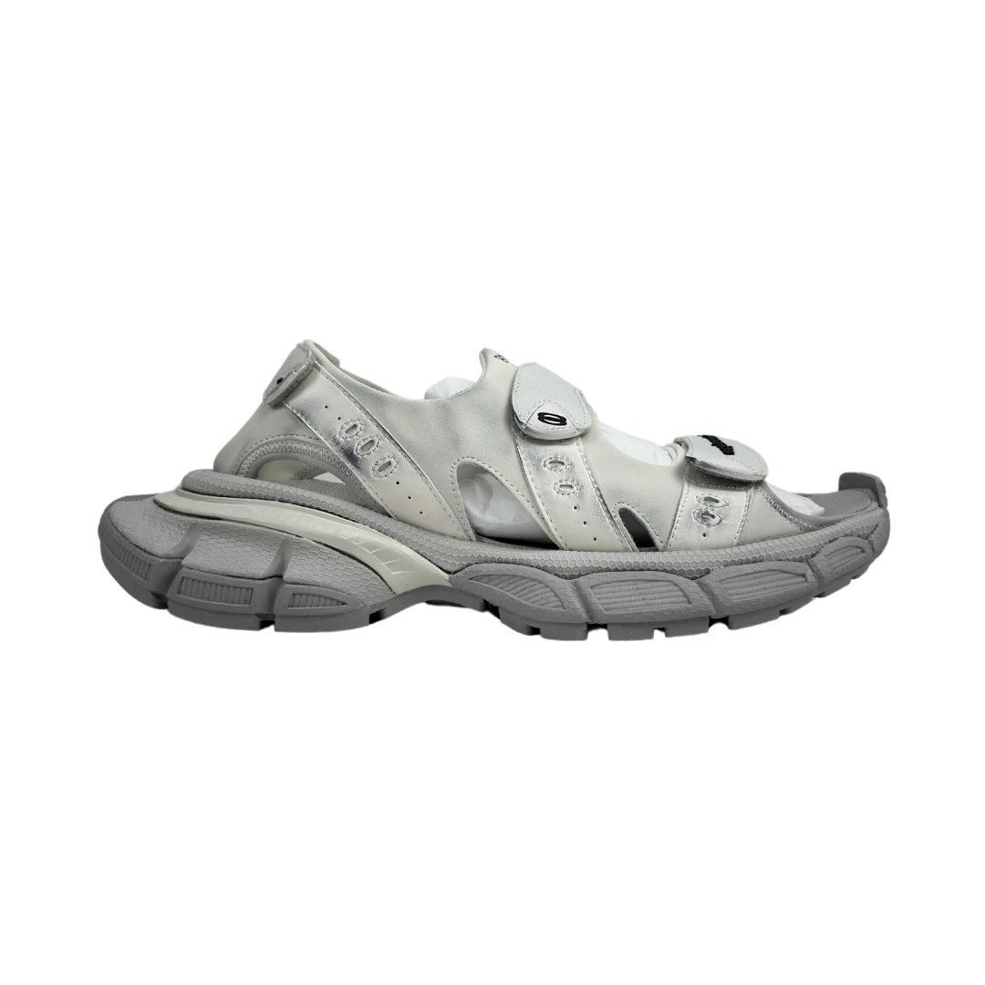 Balenciaga Slippers Track Mule — 3XL Sandals White Grey