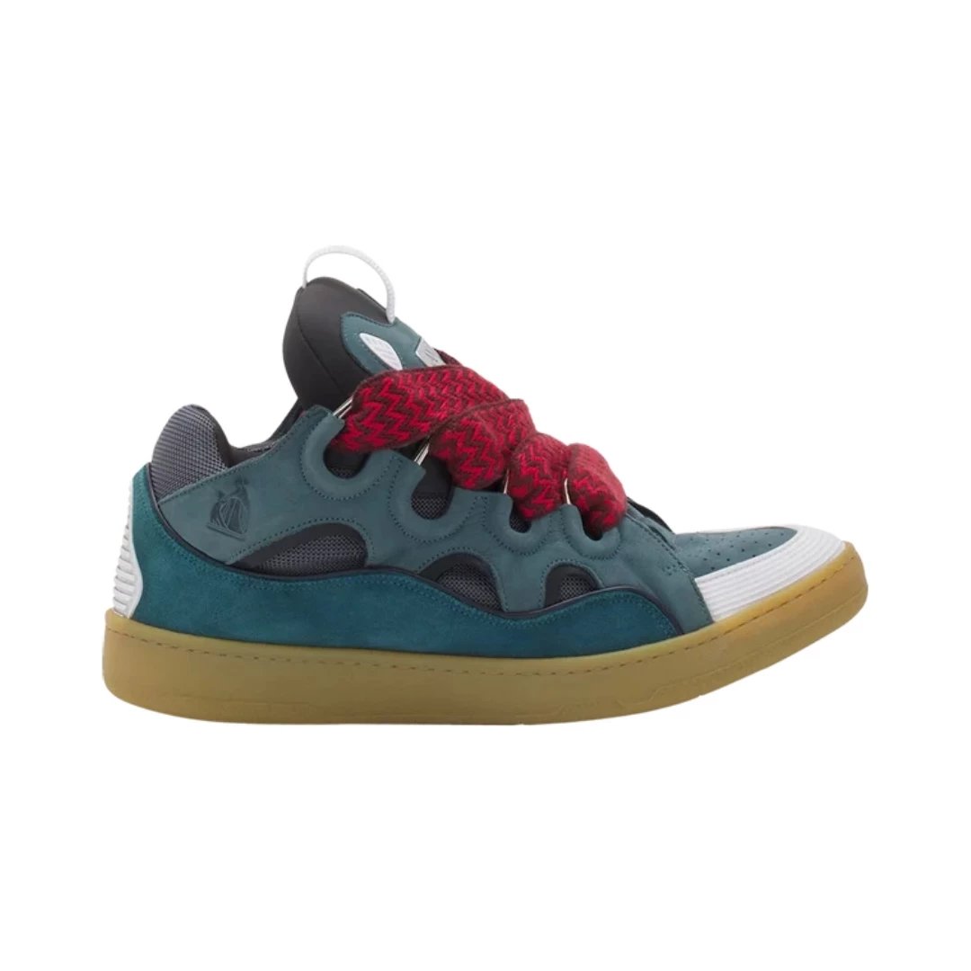 Lanvin Sneakers Curb low-top with oversized laces — Blue