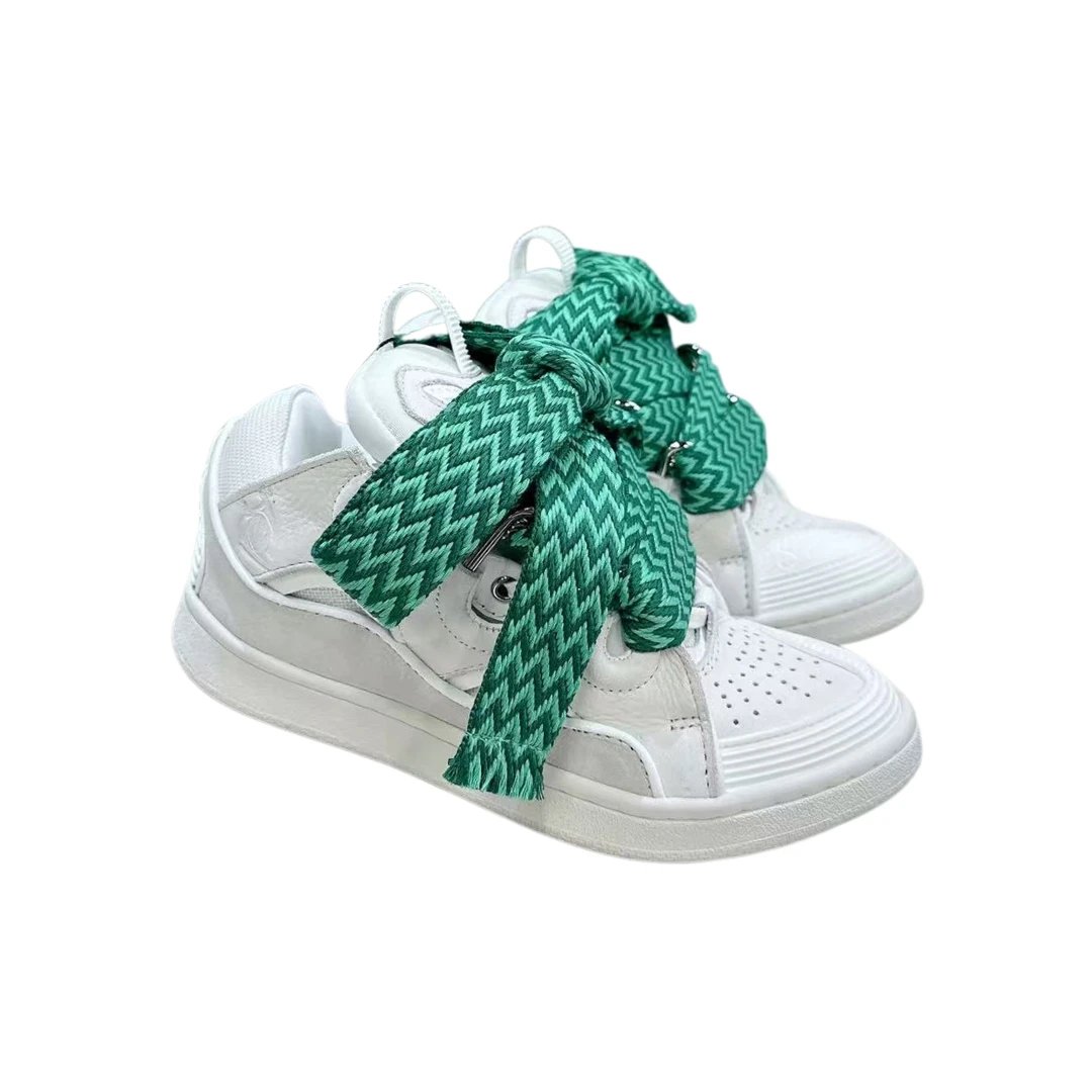 Lanvin Sneakers Curb — Grayish-Green Shoelaces