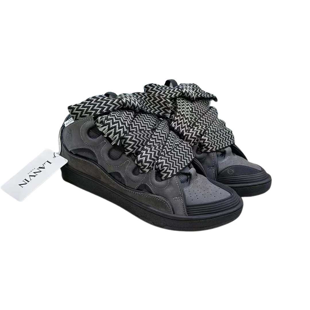 Lanvin Sneakers Curb — Deep Charcoal Black