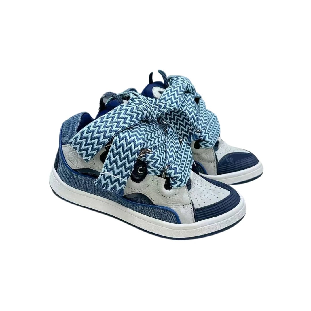 Lanvin Sneakers Curb — Blue White Denim Shoelaces