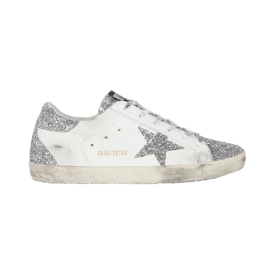 Golden Goose Sneakers Super-Star low-top star — White Silver Glitters