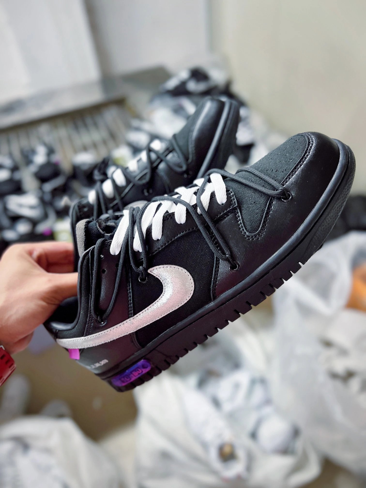 Nike Sneakers Dunk Low x Off-White with exposed lace overlay image 11
