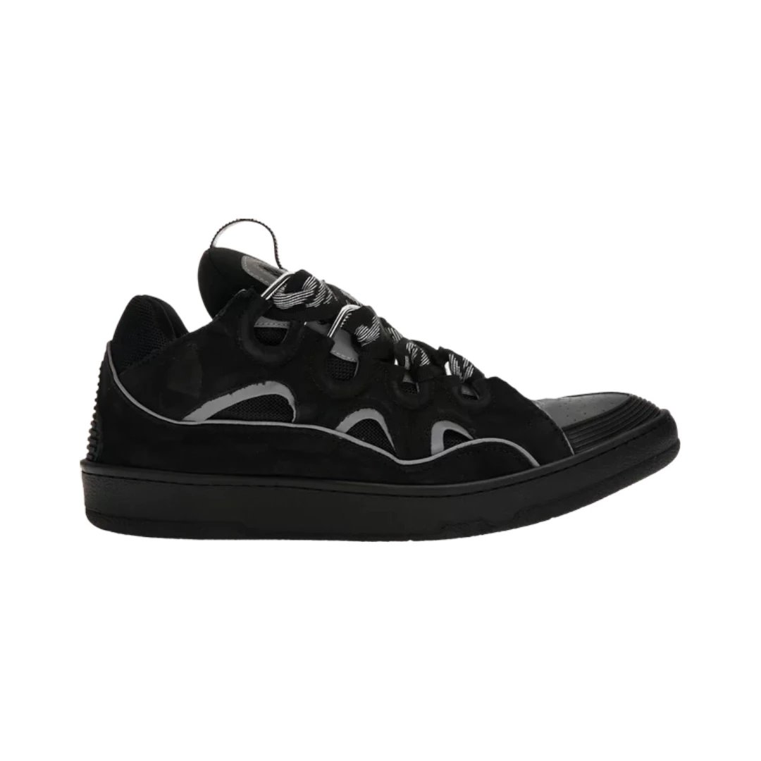 Lanvin Sneakers Curb low-top with oversized laces — Black Grey