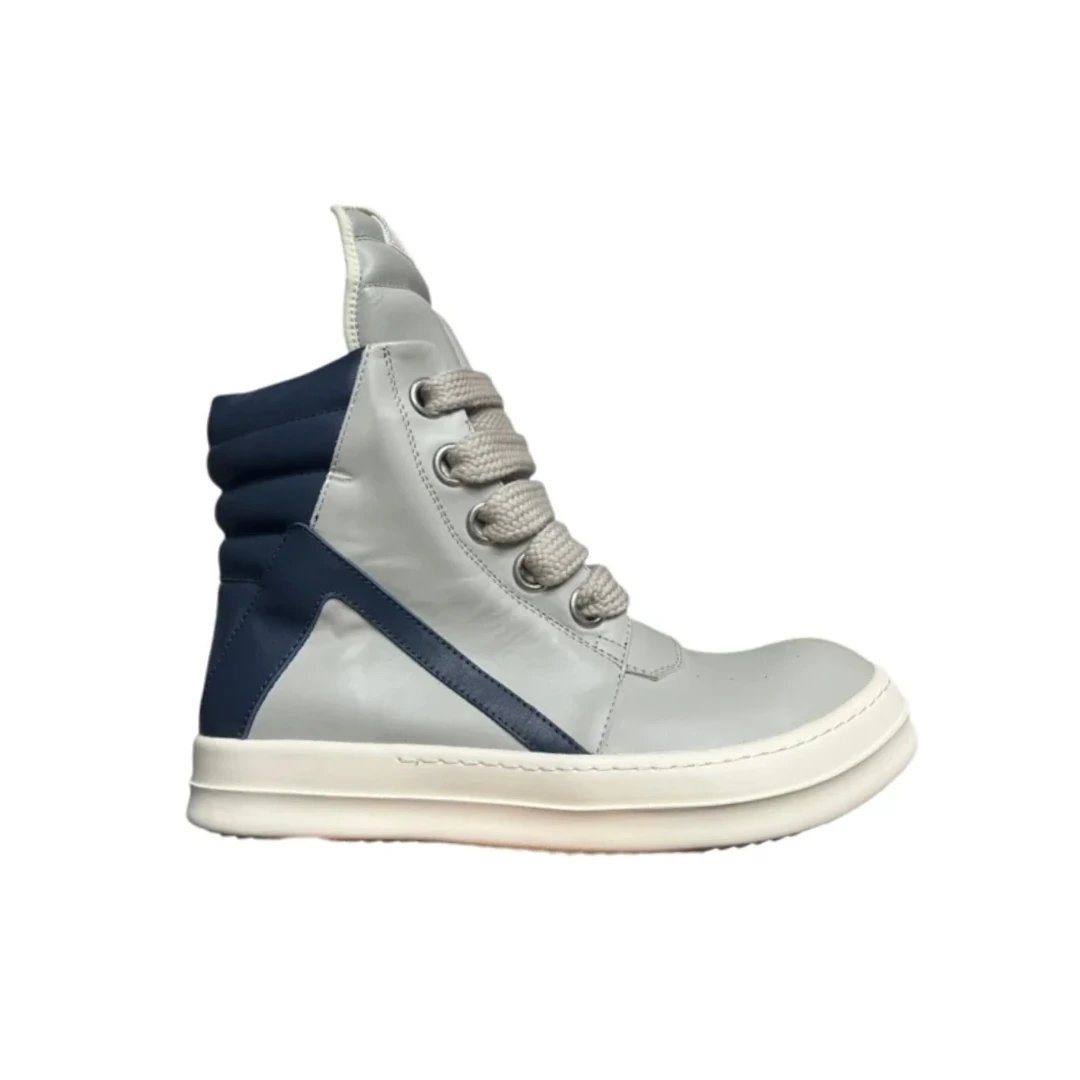 Gray-Blue Leather Thick Laces