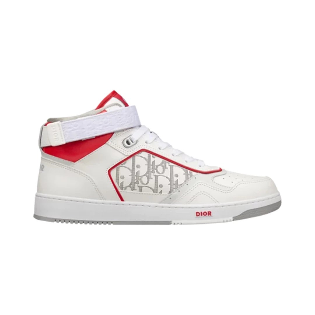 Dior Sneakers B27 High-Top — Dior Oblique Galaxy - White Red