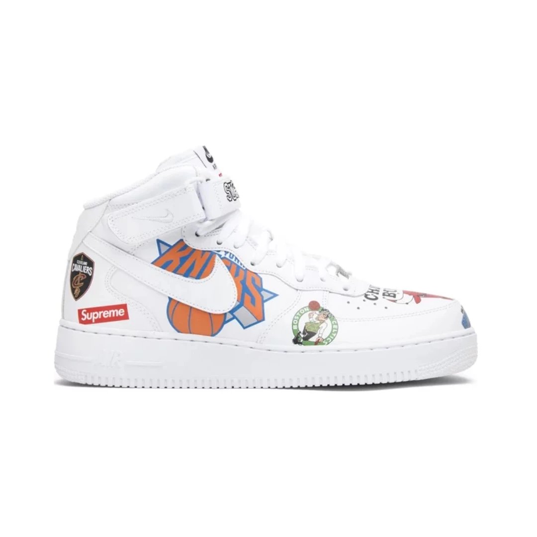 Nike Sneakers Air Force 1 Mid — Supreme x NBA White