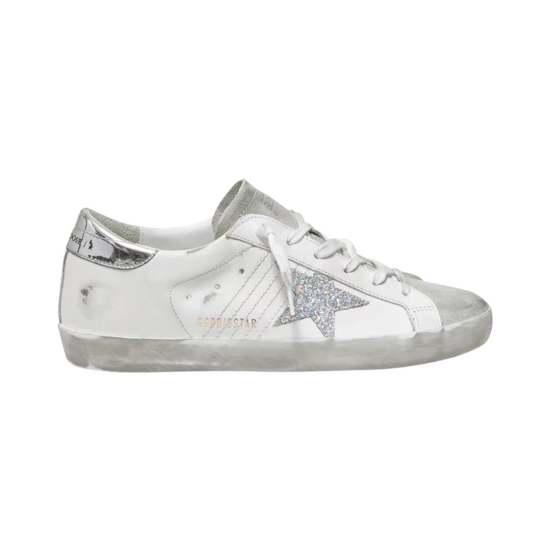 Golden Goose Sneakers Super-Star low-top star — White Silver Glitter 2.0
