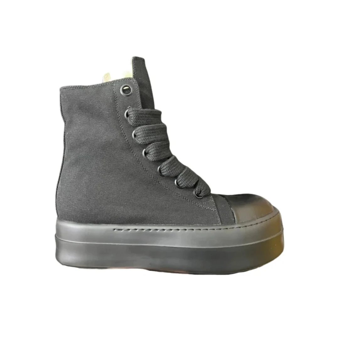 All-Black Canvas Chunky Laces Thick Sole