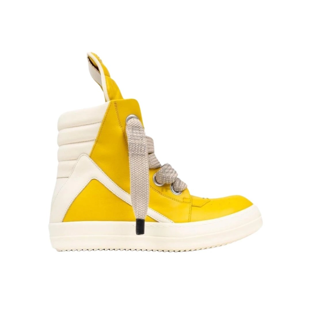 Yellow Leather Thick Shoelaces