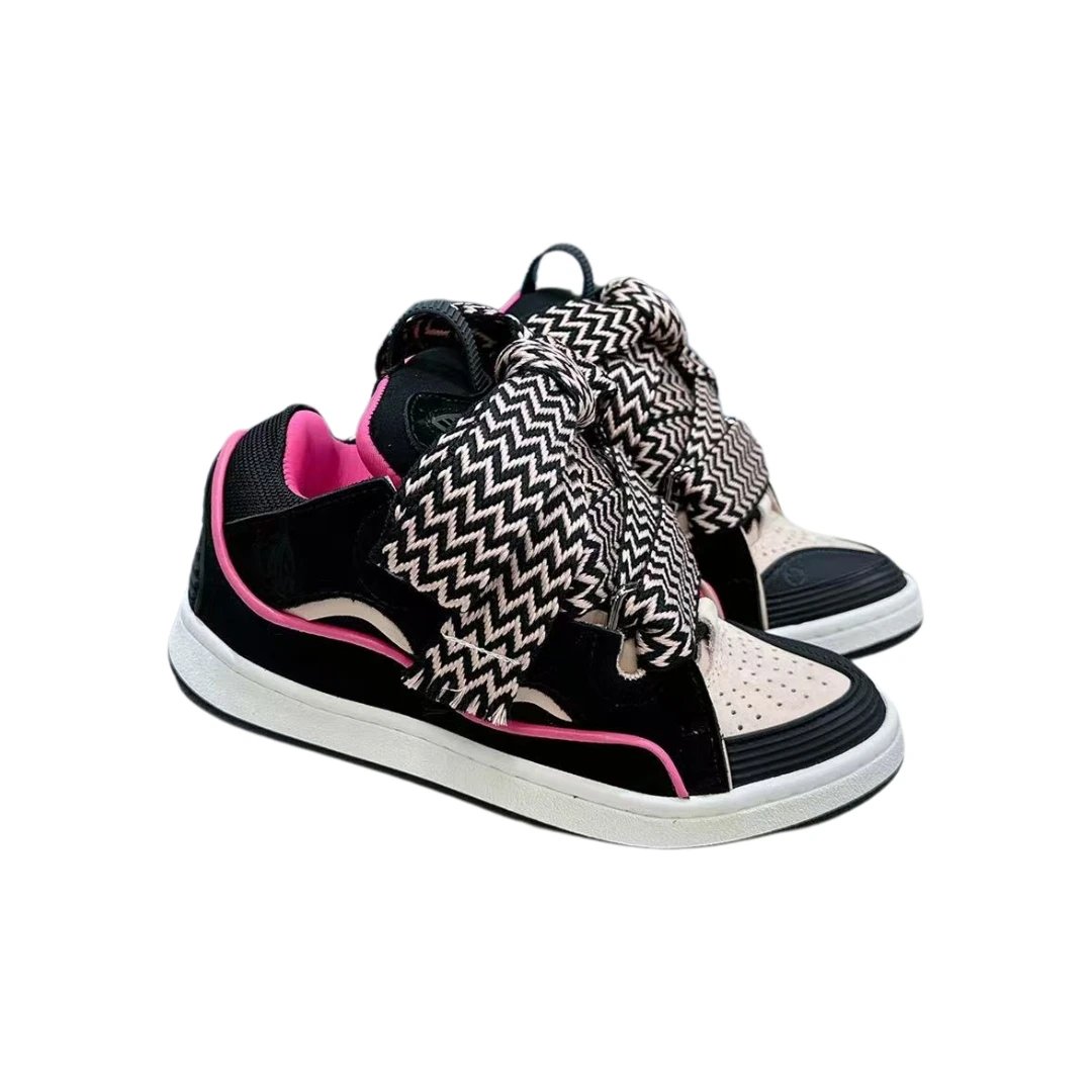Lanvin Sneakers Curb — Black Velvet Shoelaces