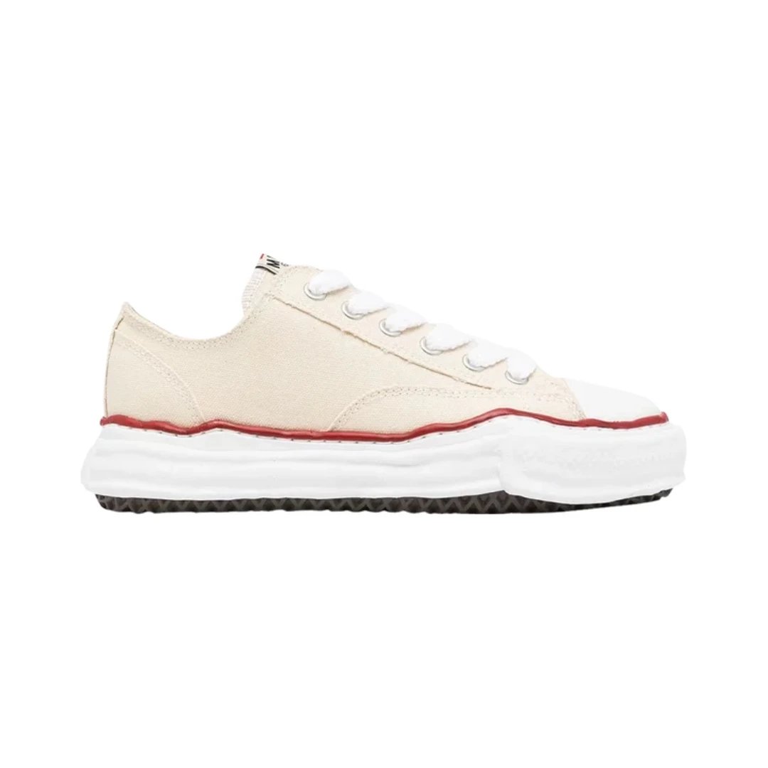 Unbranded Sneakers Low-top canvas with layered distressed rubber sole — Peterson Canvas Natural