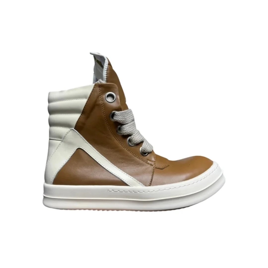 Brown Leather Thick Shoelaces