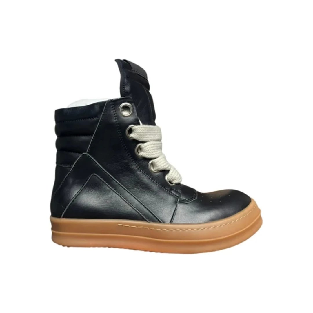 Black Leather Laces Brown Soles