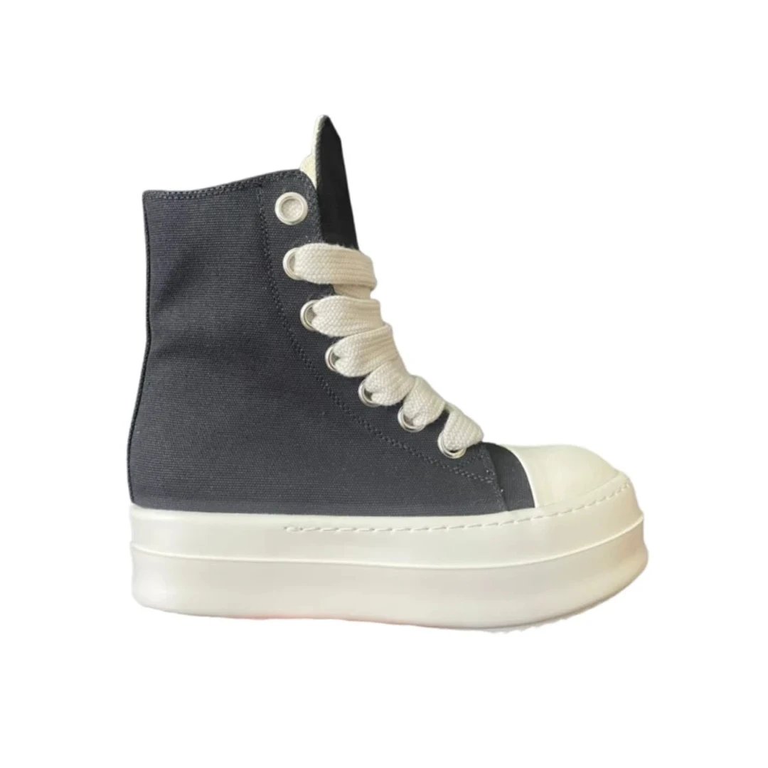 Black Canvas Thick Laces Chunky Soles