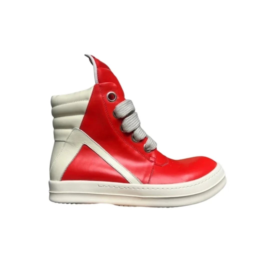 Red Leather Thick Shoelaces