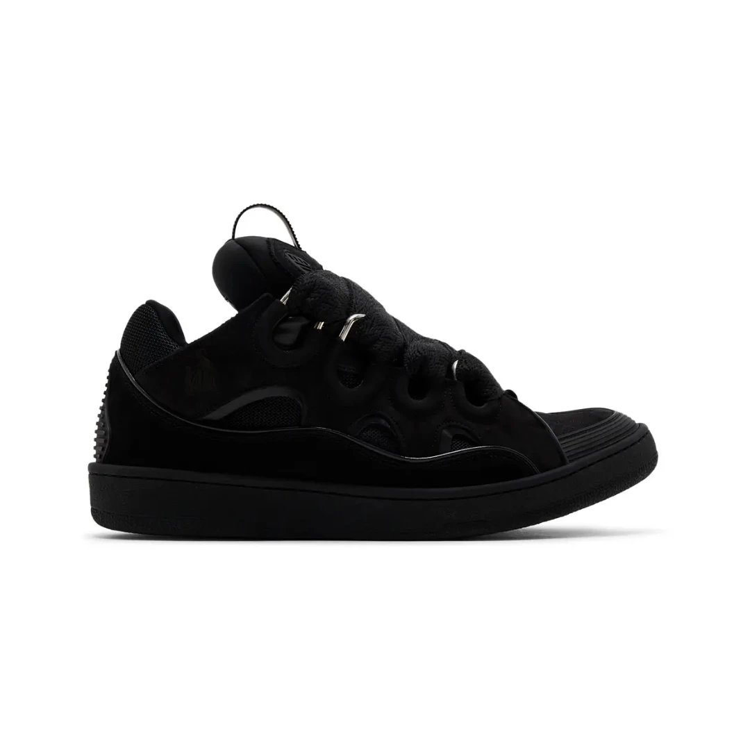 Lanvin Sneakers Curb low-top with oversized laces — All Black