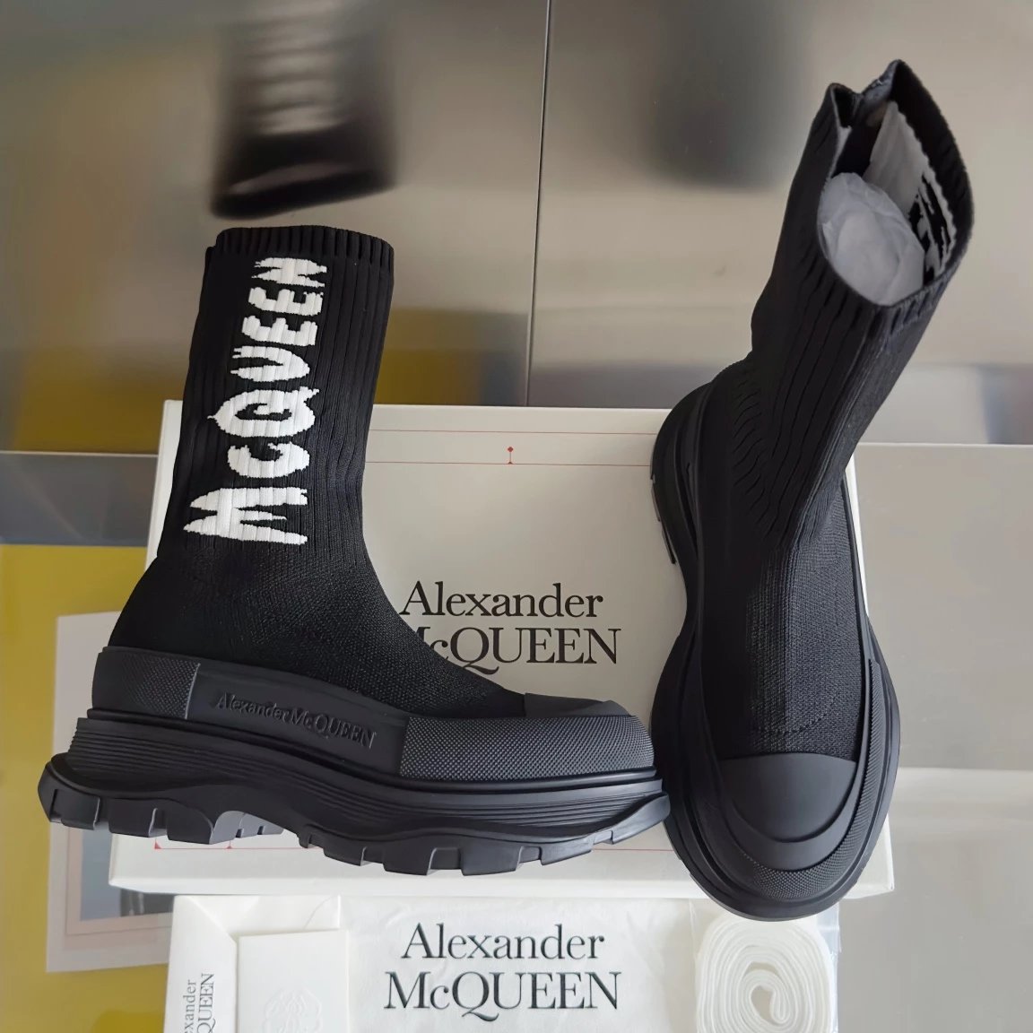 Alexander McQueen Boots Tread Slick platform Chelsea image 8