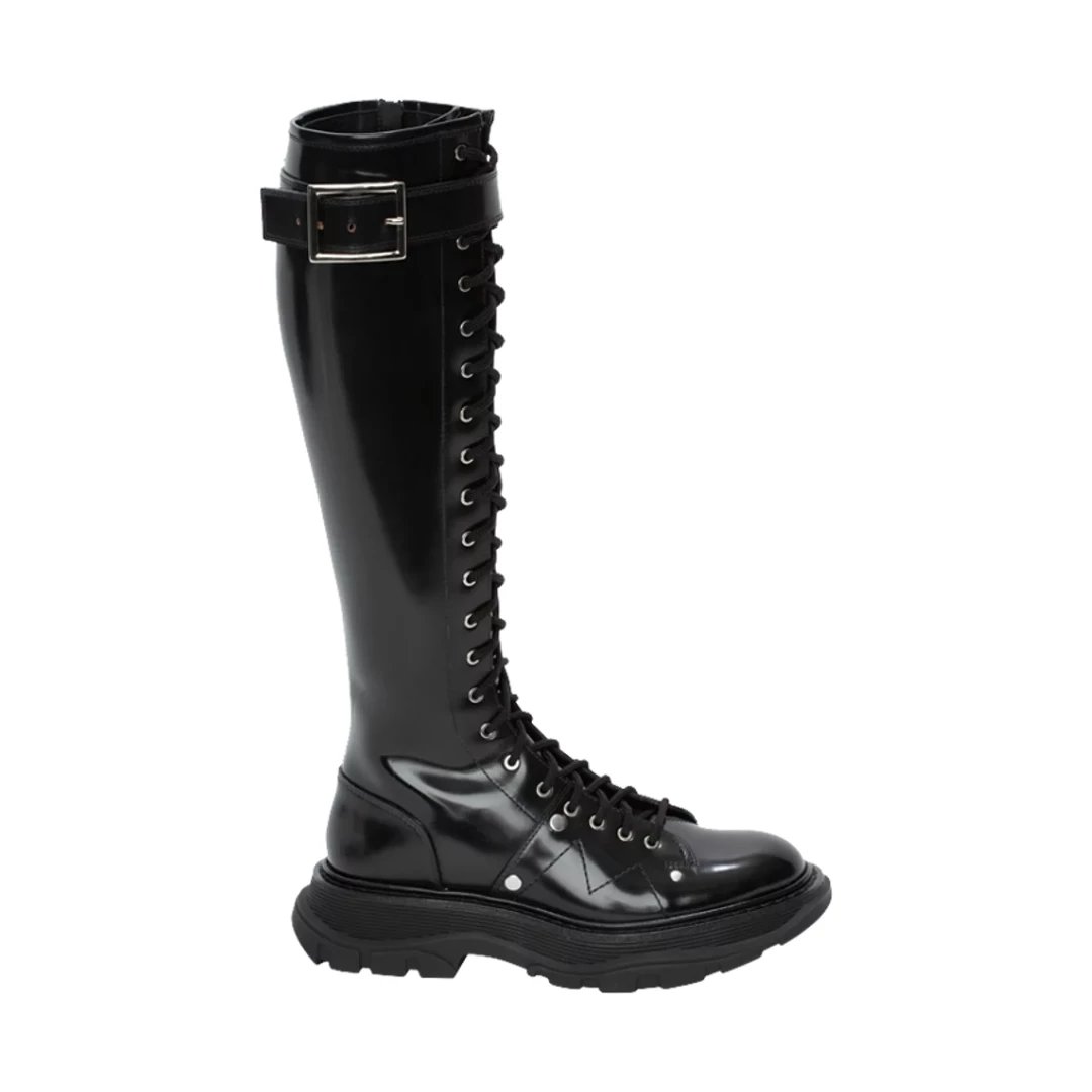 Alexander McQueen Boots Tread Slick platform Chelsea — Black Silver