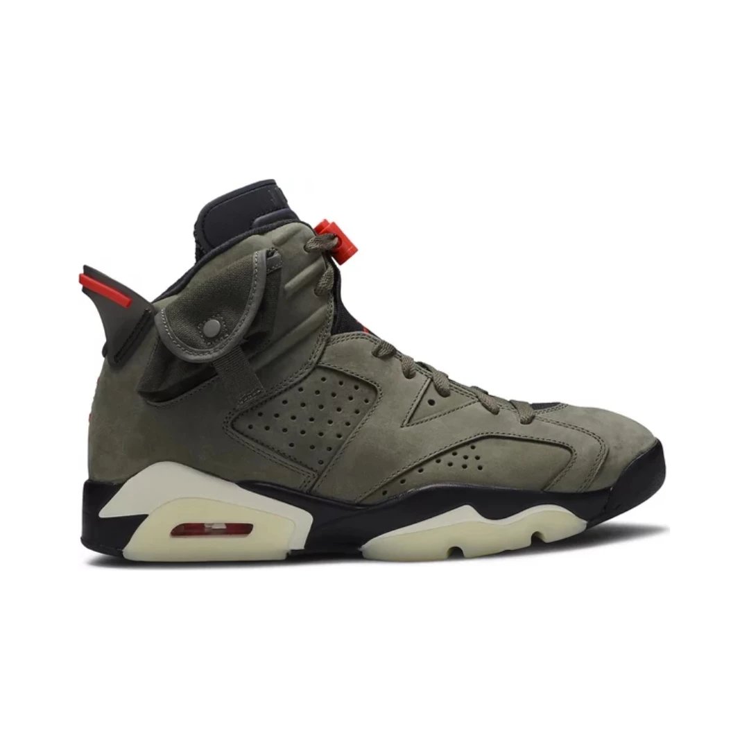 Unbranded Sneakers High-top basketball with side pouch — Travis Scott Olive