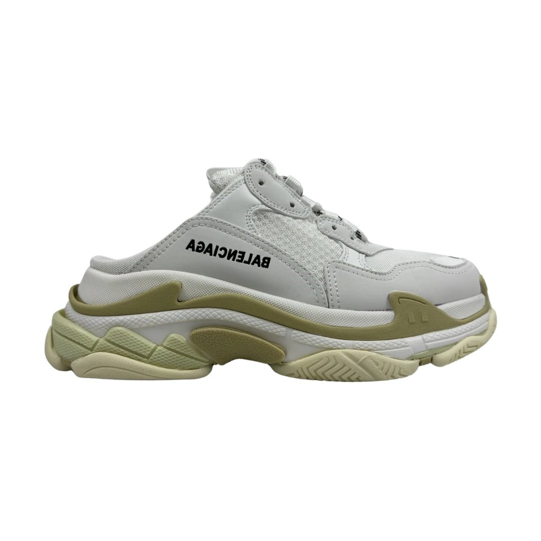 Balenciaga Slippers Track Mule — 1.0 White Beige