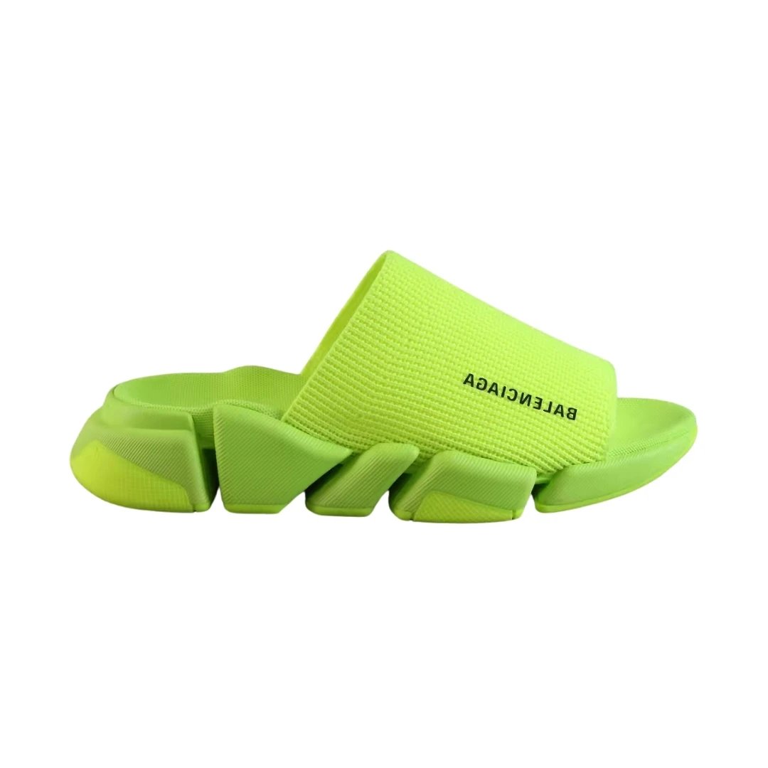 Balenciaga Slippers Logo Knit with Segmented Sole — Yellow