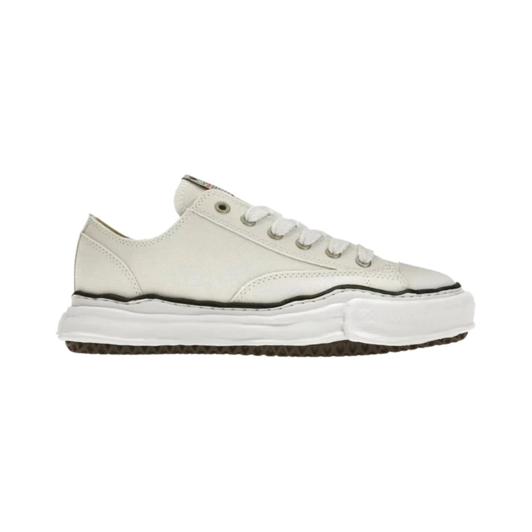 Unbranded Sneakers Low-top canvas with layered distressed rubber sole — Peterson 23 Canvas White
