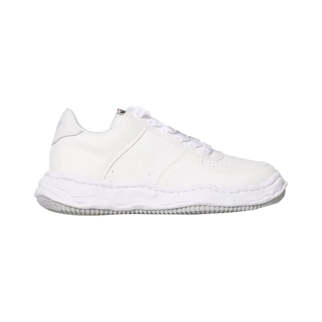 Unbranded Sneakers Low-top canvas with layered distressed rubber sole — Wayne Canvas White