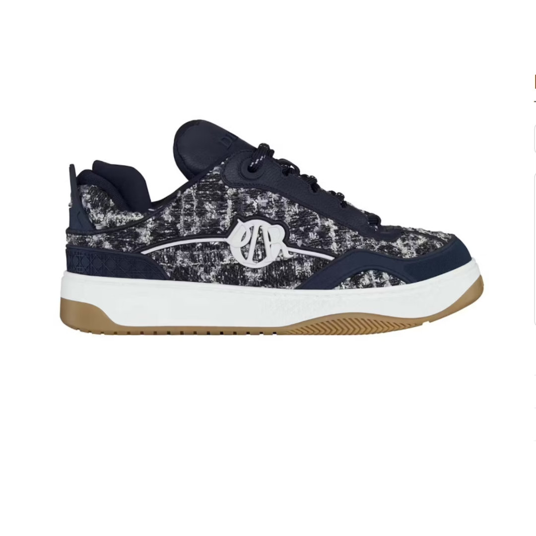 Dior Sneakers B9S quilted low-top — Tweed Navy Blue