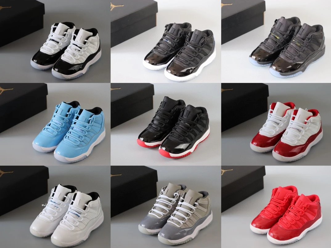 Jordan official Nike Jordan boys and girls Joe 11 infant children's sneakers AJ11 children's shoes baby cushioning shoes