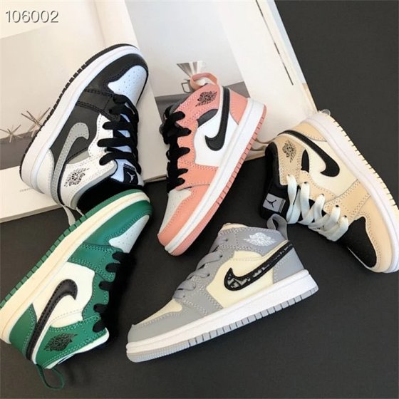 Real leather Jordan children's shoes, shadow gray buckle, broken cigarette ash, Dior Qiao 1aj1 new children's shoes, Zhongbang lace up children's basketball shoes, Air Jordan 1 Mid AJ1, Qiao Yi baby shoes, children's shoes