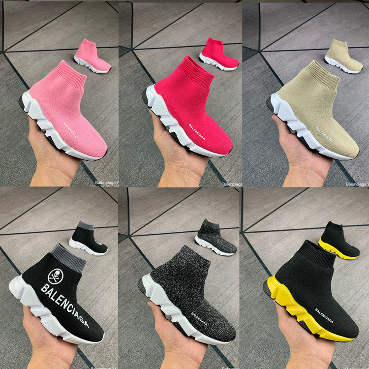 Balenciaga Balenciaga Socks, Shoes for Kids, High Top Lazy Shoes, Classic Black and White Black and Red Men's and Women's Sports Shoes