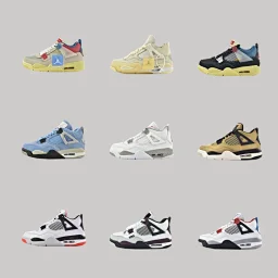 thumbnail for AJ4 generation basketball shoes Joe 4 marble pink black red and white cement AJ4 silver hot lava black gold white green AJ4 sports shoes basketball shoes