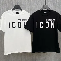thumbnail for 2023D2817 short-sleeved T-shirt European version larger loose version ICON simple letter printing pure cotton DSQ2 Italian trend fashion D second square men's wear D2 spring and summer tops