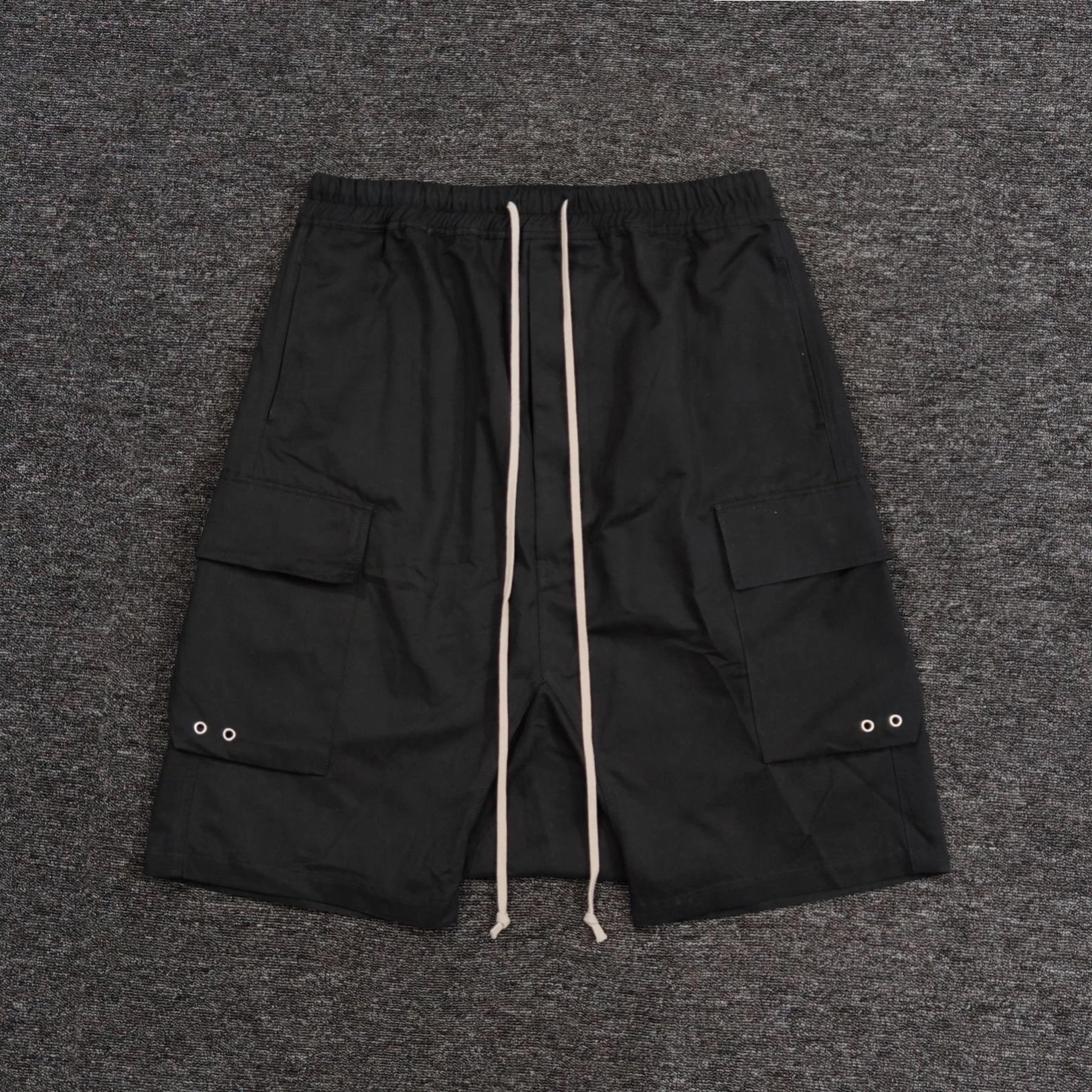 RO Rick Owens DRKSHDW double irregular pockets shorts Drkshdw line irregular 3D pocket drawstring shorts