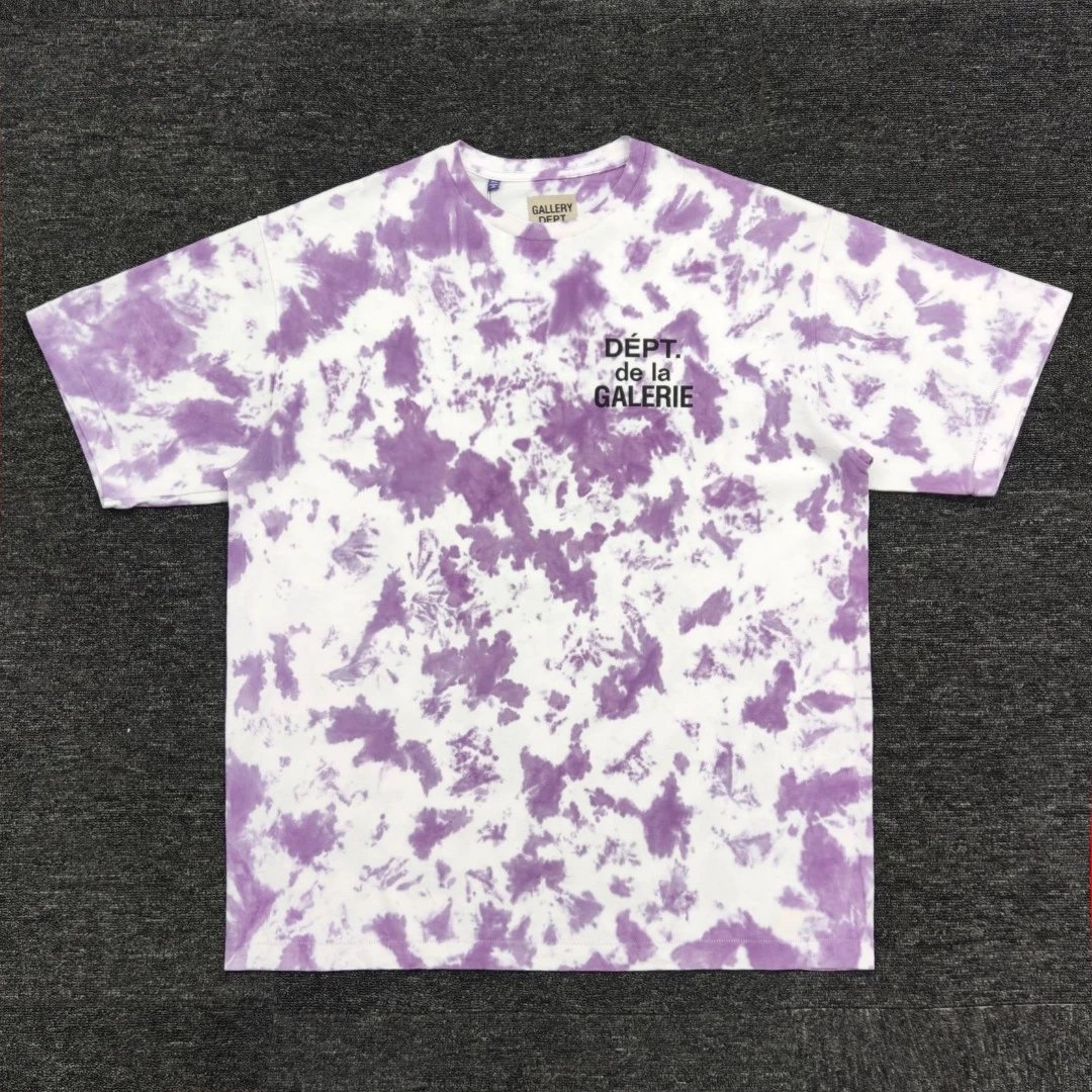 GALLERY DEPT. classic logo tie-dyed short sleeve shirt Basic Text Printed Short Sleeve T-Shirt