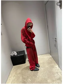 thumbnail for [New Plan]24Ss Red tattoo hoodie