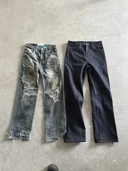 thumbnail for [New Plan] Japanese fabric 23Fw straight oil destruction jeans