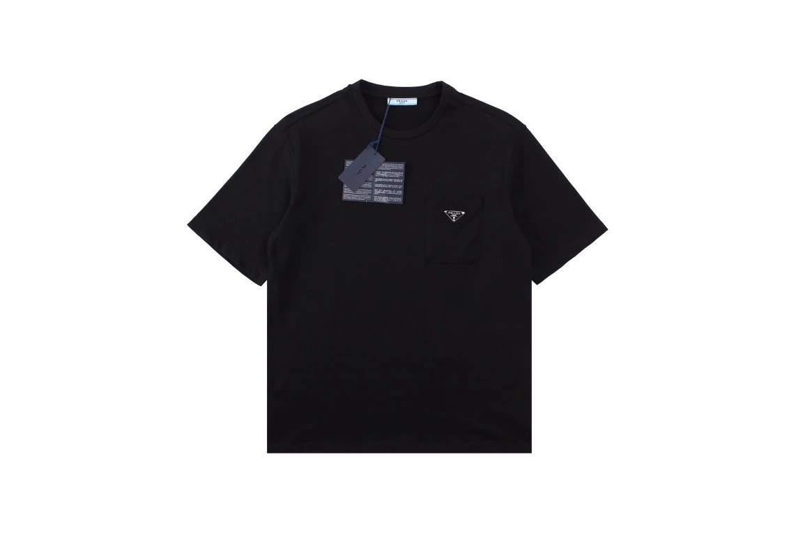 PRD Prada 23SS Neckline Triangle Label Short Sleeve T-Shirt